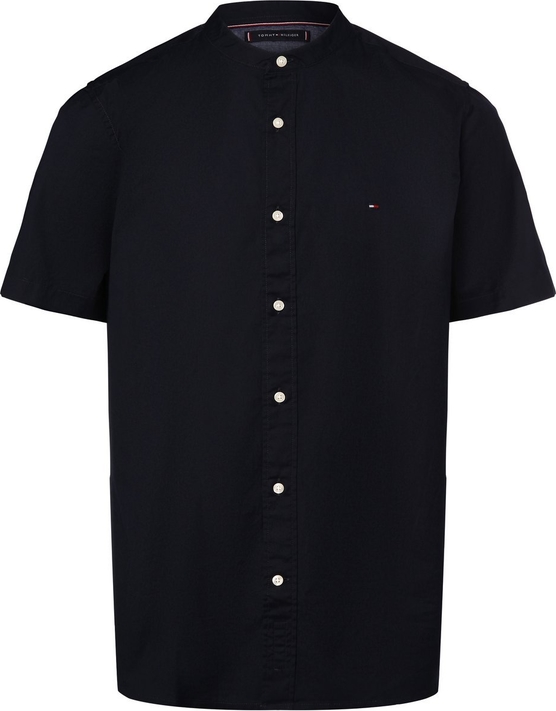 Czarna koszula Tommy Hilfiger z bawełny w stylu casual z krótkim rękawem