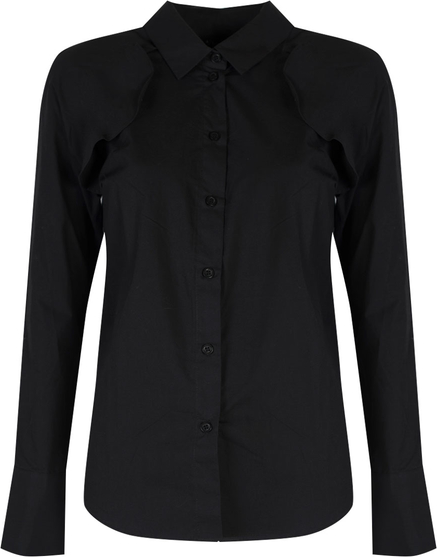 Czarna koszula ubierzsie.com z długim rękawem z bawełny