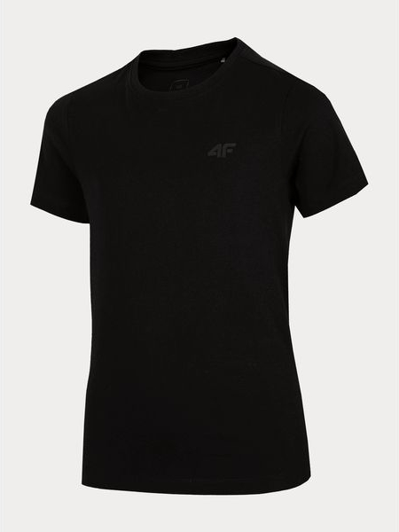 Czarna koszulka dziecięca 4F dla chłopców z tkaniny