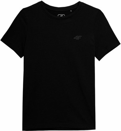 Czarna koszulka dziecięca 4F z bawełny