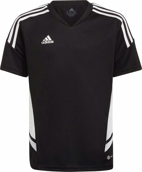 Czarna koszulka dziecięca Adidas z dżerseju dla chłopców
