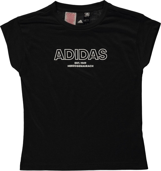 Czarna koszulka dziecięca Adidas z krótkim rękawem
