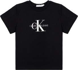 Czarna koszulka dziecięca Calvin Klein z krótkim rękawem