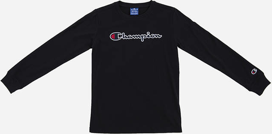 Czarna koszulka dziecięca Champion dla chłopców z długim rękawem