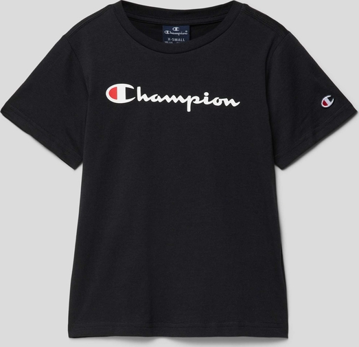 Czarna koszulka dziecięca Champion z bawełny dla chłopców