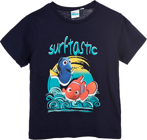 Czarna koszulka dziecięca Finding Nemo dla chłopców z bawełny