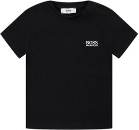Czarna koszulka dziecięca Hugo Boss z krótkim rękawem