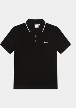 Czarna koszulka dziecięca Hugo Boss z krótkim rękawem dla chłopców