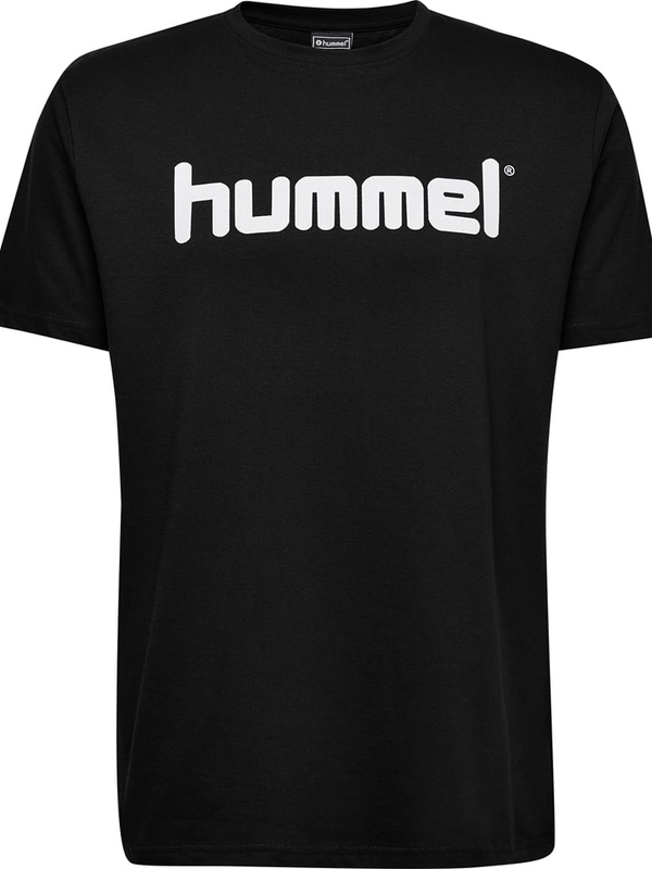Czarna koszulka dziecięca Hummel dla chłopców z bawełny