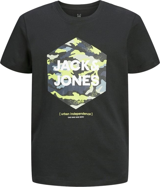 Czarna koszulka dziecięca Jack & Jones Junior dla chłopców z bawełny