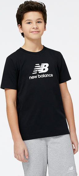 Czarna koszulka dziecięca New Balance z bawełny dla chłopców