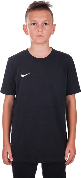 Czarna koszulka dziecięca Nike z bawełny z krótkim rękawem dla chłopców