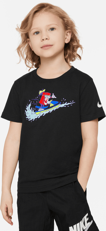 Czarna koszulka dziecięca Nike z dżerseju dla chłopców
