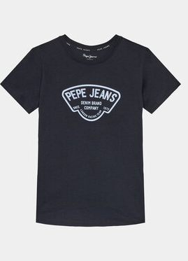 Czarna koszulka dziecięca Pepe Jeans z krótkim rękawem dla chłopców