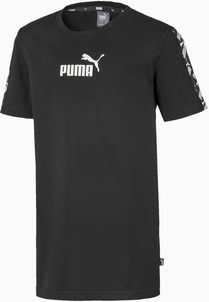Czarna koszulka dziecięca Puma z krótkim rękawem dla dziewczynek z bawełny