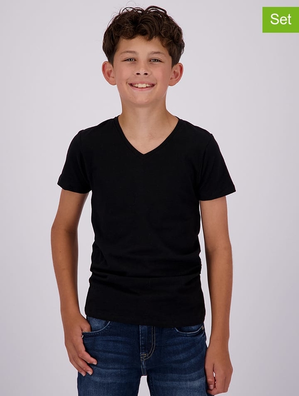 Czarna koszulka dziecięca Vingino dla chłopców z bawełny