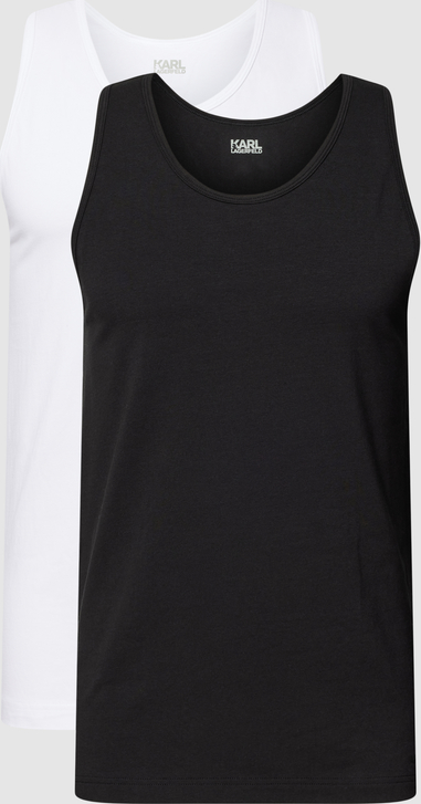Czarna koszulka Karl Lagerfeld z bawełny w stylu casual