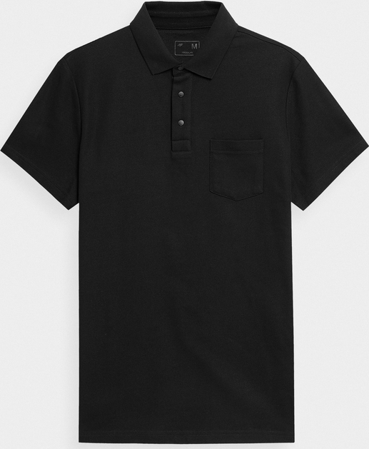 Czarna koszulka polo 4F w stylu casual z bawełny