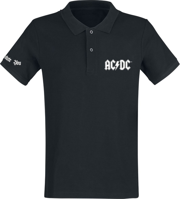 Czarna koszulka polo Ac/Dc z bawełny z krótkim rękawem