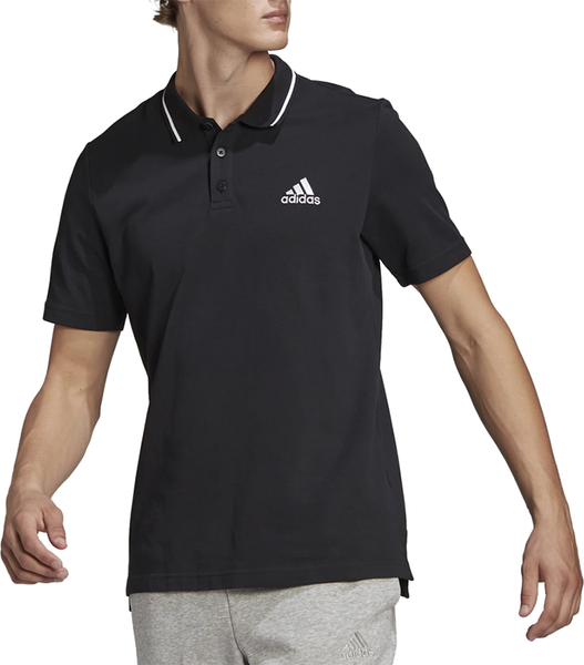 Czarna koszulka polo Adidas w sportowym stylu