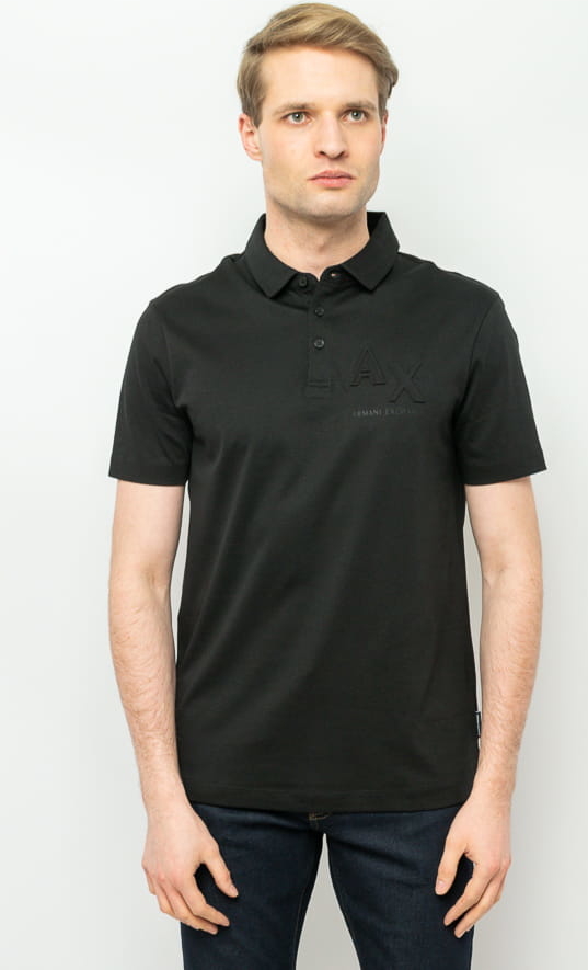 Czarna koszulka polo Armani Exchange w stylu casual z bawełny