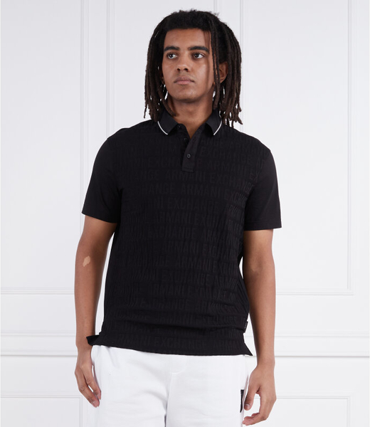 Czarna koszulka polo Armani Exchange z bawełny