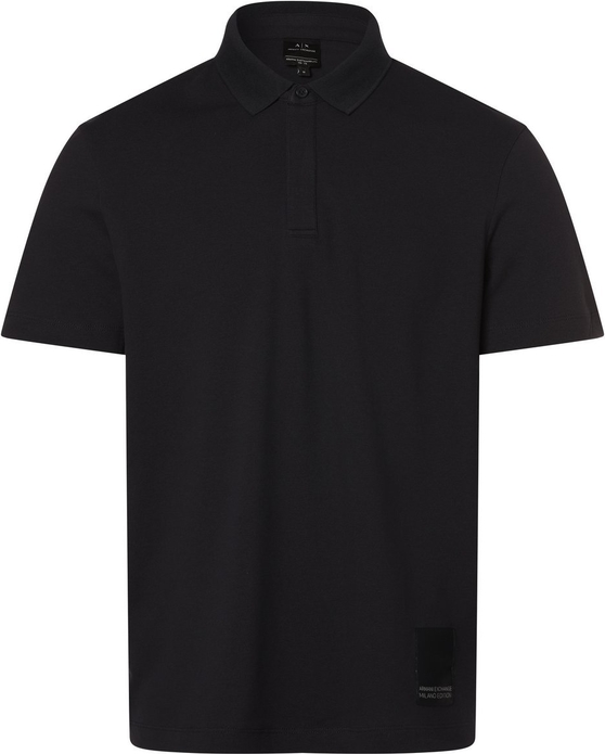 Czarna koszulka polo Armani Exchange z krótkim rękawem w stylu casual