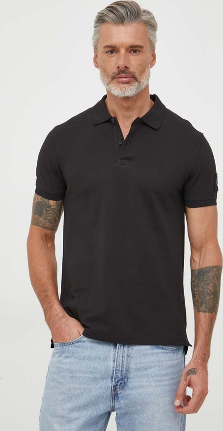 Czarna koszulka polo Calvin Klein z bawełny