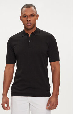 Czarna koszulka polo Calvin Klein z krótkim rękawem