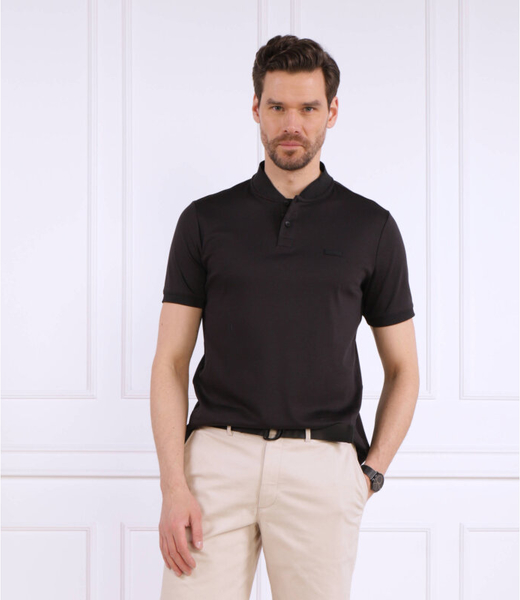 Czarna koszulka polo Calvin Klein z krótkim rękawem z bawełny w stylu casual