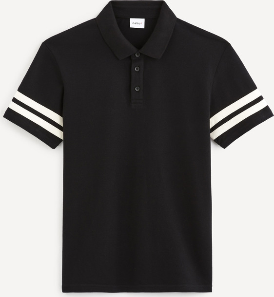 Czarna koszulka polo CELIO z bawełny w stylu casual