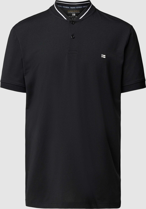 Czarna koszulka polo Christian Berg z bawełny w stylu casual z krótkim rękawem