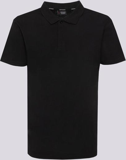 Czarna koszulka polo Confront w stylu casual z krótkim rękawem