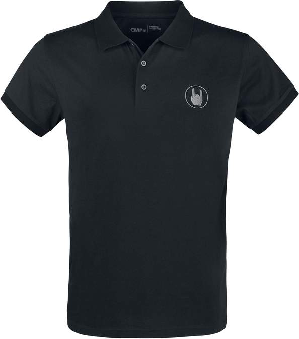 Czarna koszulka polo Emp z krótkim rękawem