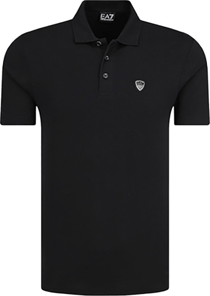 Czarna koszulka polo Emporio Armani z krótkim rękawem z bawełny