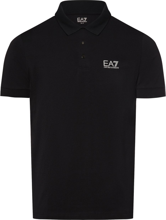 Czarna koszulka polo Emporio Armani z krótkim rękawem z bawełny