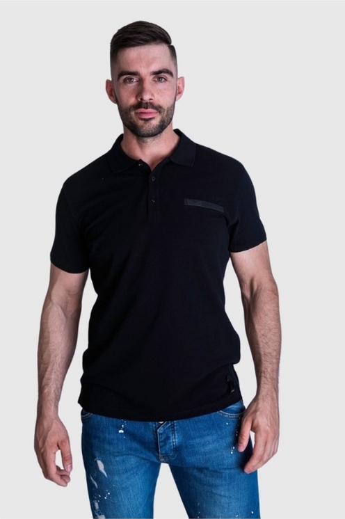Czarna koszulka polo Fendi z krótkim rękawem