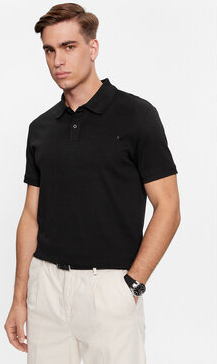 Czarna koszulka polo Guess z krótkim rękawem w stylu casual
