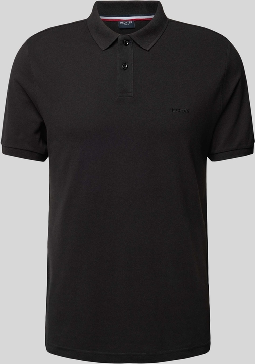 Czarna koszulka polo Hechter Paris z krótkim rękawem w stylu casual