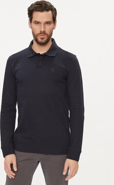 Czarna koszulka polo Hugo Boss w stylu casual z długim rękawem
