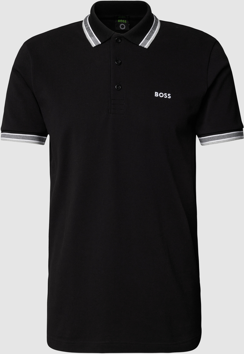 Czarna koszulka polo Hugo Boss z bawełny w stylu casual