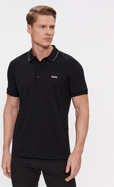 Czarna koszulka polo Hugo Boss z krótkim rękawem