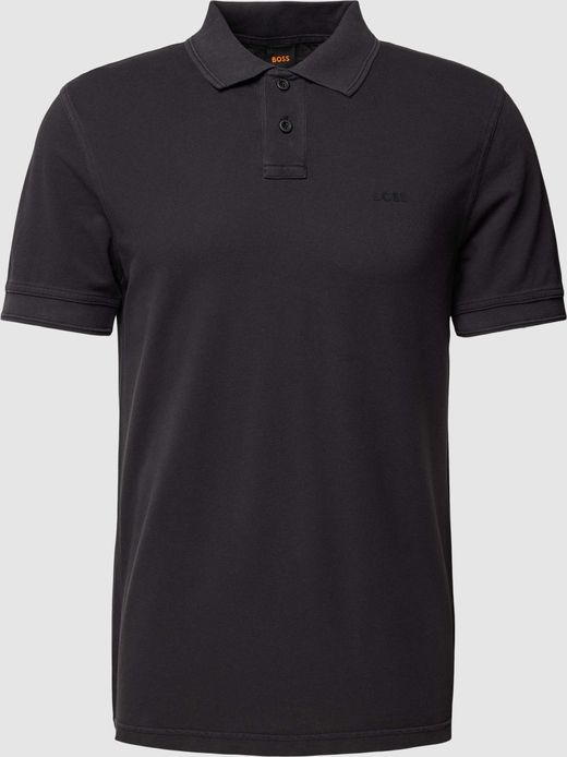 Czarna koszulka polo Hugo Boss z krótkim rękawem w stylu casual