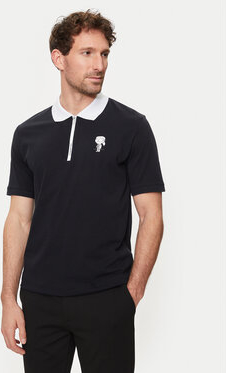 Czarna koszulka polo Karl Lagerfeld w stylu casual