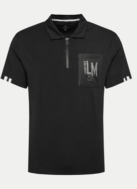 Czarna koszulka polo La Martina z krótkim rękawem