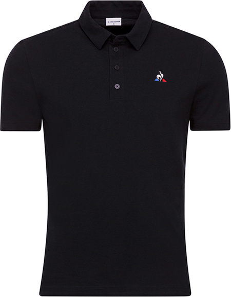 Czarna koszulka polo Le Coq Sportif z krótkim rękawem
