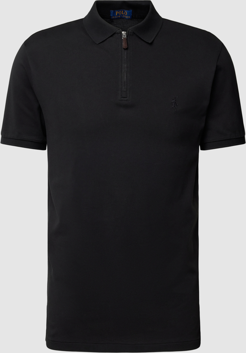 Czarna koszulka polo POLO RALPH LAUREN z bawełny z krótkim rękawem