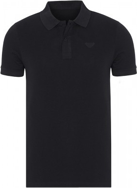Czarna koszulka polo Prada w stylu casual z krótkim rękawem