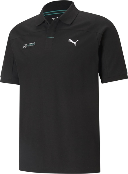 Czarna koszulka polo Puma z krótkim rękawem w sportowym stylu