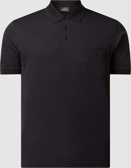 Czarna koszulka polo Ragman z bawełny